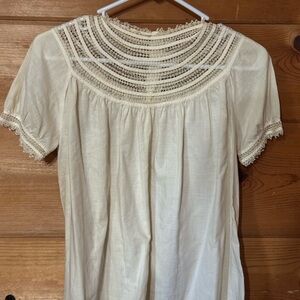 Elegant Cream Lace Trim Women's Top-Corset Cover over 100 years old!